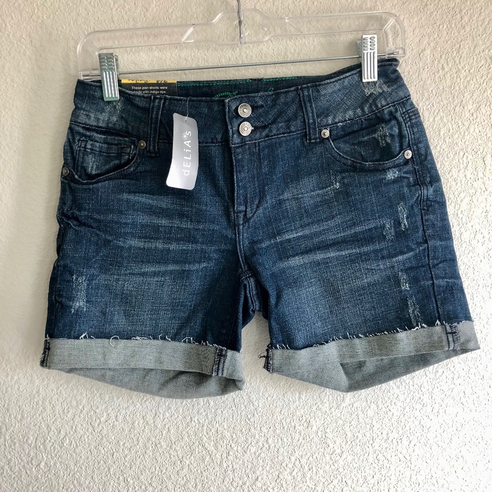 dELiA*s Cuffed Jean Shorts
